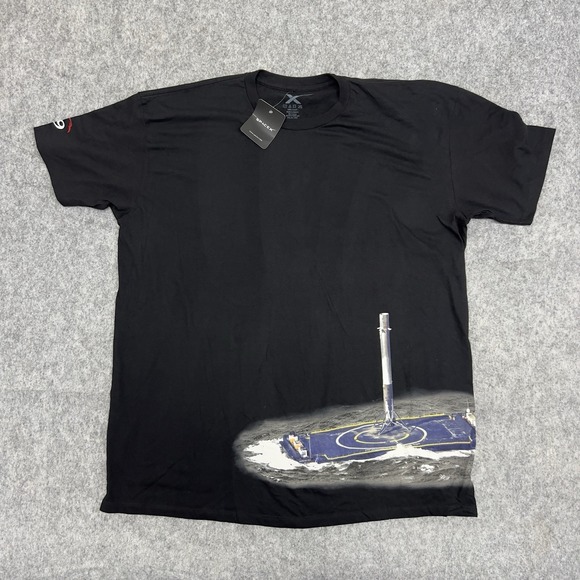 SpaceX Shirt Mens 2X Black F9 Falcon 9 Rocket Drone Ship Landing Elon Musk NEW
